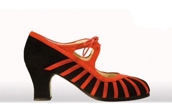 Zapatos flamencos profesionales Begoña Cervera atados modelo Primor